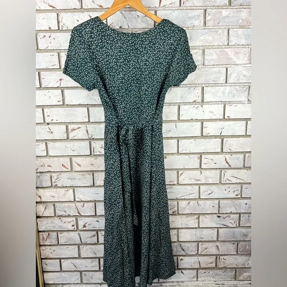 Byer Dress | Emerald Green Ditsy Floral Print Dress - Picture 5 of 7